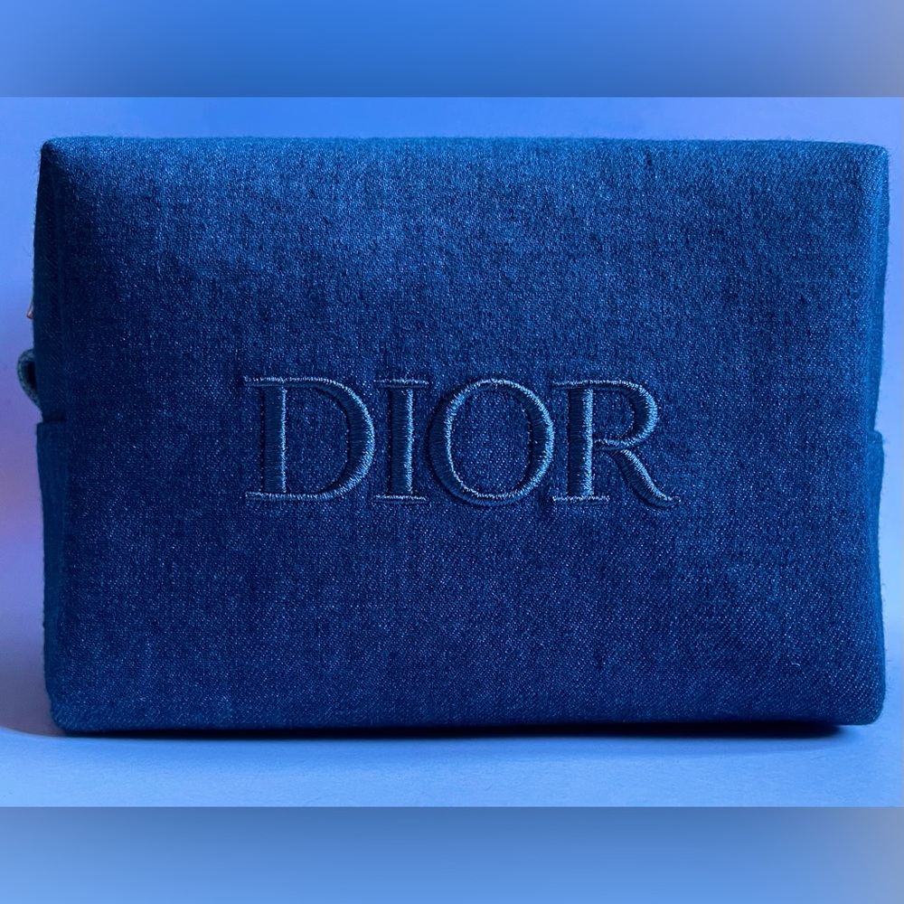 Dior Blue Denim Cosmetic Bag